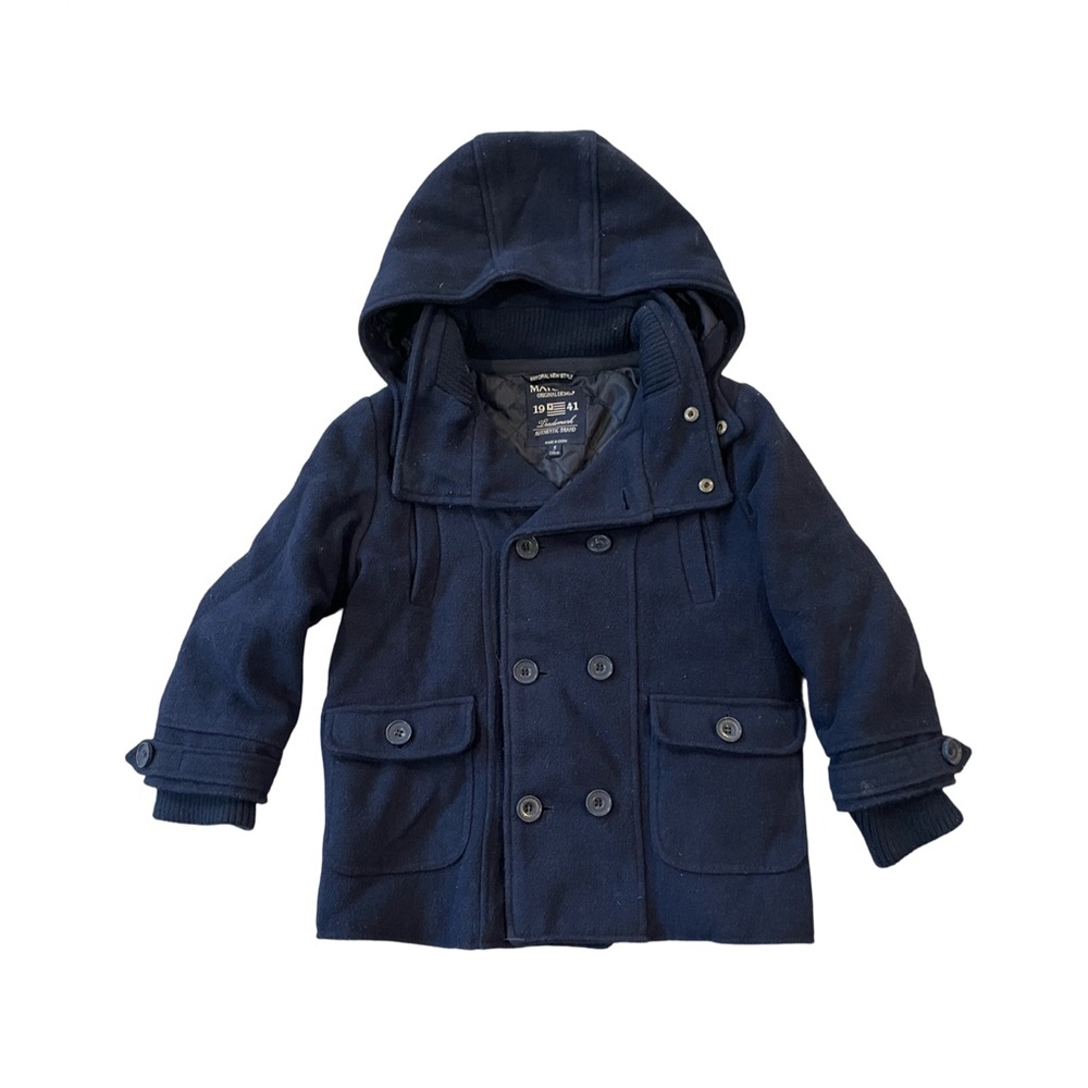 GUC Mayoral Boys Size 5 Navy Peacoat with Hood